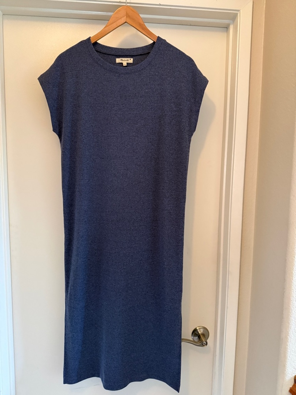 Madewell Ribbed Shoulder Tee  Midi Dress Size S